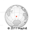 Outline Map of the Area around 50° 15' 48" S, 72° 19' 29" E, rectangular outline