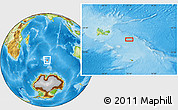Physical Location Map of the area around 50° 15' 48" S, 73° 10' 30" E