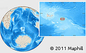 Shaded Relief Location Map of the area around 50° 15' 48" S, 73° 10' 30" E