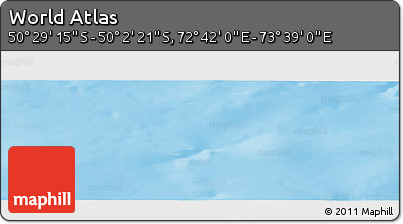 Physical Panoramic Map of the Area around 50° 15' 48" S, 73° 10' 30" E