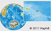 Physical Location Map of the area around 50° 15' 48" S, 74° 1' 30" E