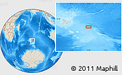Shaded Relief Location Map of the area around 50° 15' 48" S, 74° 1' 30" E