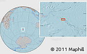 Gray Location Map of the area around 50° 15' 48" S, 74° 52' 30" E, hill shading