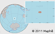 Gray Location Map of the area around 50° 15' 48" S, 74° 52' 30" E