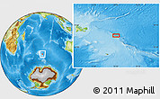 Physical Location Map of the area around 50° 15' 48" S, 74° 52' 30" E