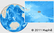 Shaded Relief Location Map of the area around 50° 15' 48" S, 74° 52' 30" E