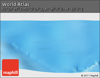 Physical 3D Map of the Area around 50° 15' 48" S, 75° 43' 29" E