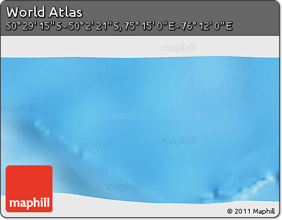 Physical 3D Map of the Area around 50° 15' 48" S, 75° 43' 29" E