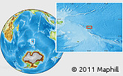 Physical Location Map of the area around 50° 15' 48" S, 75° 43' 29" E