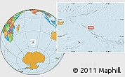 Political Location Map of the area around 50° 15' 48" S, 75° 43' 29" E
