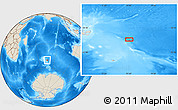 Shaded Relief Location Map of the area around 50° 15' 48" S, 75° 43' 29" E