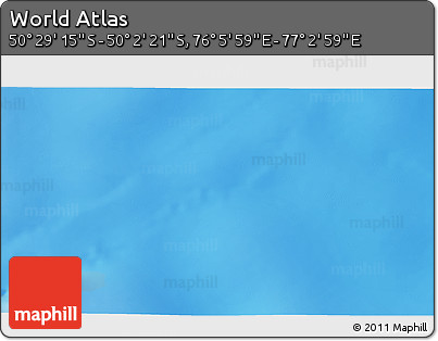 Physical 3D Map of the Area around 50° 15' 48" S, 76° 34' 29" E