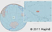 Gray Location Map of the area around 50° 15' 48" S, 78° 16' 30" E, hill shading