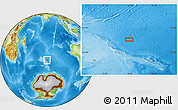 Physical Location Map of the area around 50° 15' 48" S, 78° 16' 30" E