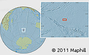 Savanna Style Location Map of the area around 50° 15' 48" S, 78° 16' 30" E, hill shading