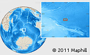 Shaded Relief Location Map of the area around 50° 15' 48" S, 78° 16' 30" E