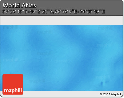 Physical 3D Map of the Area around 50° 15' 48" S, 79° 7' 30" E