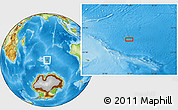 Physical Location Map of the area around 50° 15' 48" S, 79° 7' 30" E