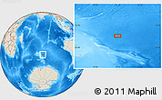 Shaded Relief Location Map of the area around 50° 15' 48" S, 79° 7' 30" E