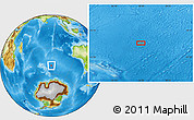 Physical Location Map of the area around 50° 15' 48" S, 85° 55' 30" E