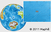 Physical Location Map of the area around 50° 15' 48" S, 91° 1' 30" E