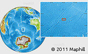 Physical Location Map of the area around 50° 15' 48" S, 93° 34' 29" E