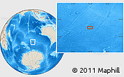 Shaded Relief Location Map of the area around 50° 15' 48" S, 96° 7' 30" E