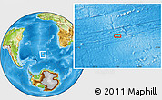 Physical Location Map of the area around 50° 15' 48" S, 9° 16' 30" W