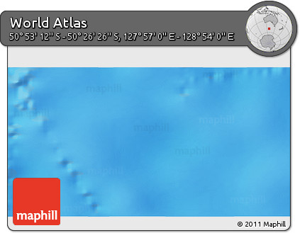 Physical 3D Map of the Area around 50° 39' 49" S, 128° 25' 30" E