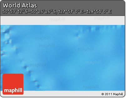 Physical 3D Map of the Area around 50° 39' 49" S, 128° 25' 30" E
