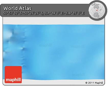 Physical 3D Map of the Area around 50° 39' 49" S, 137° 46' 30" E