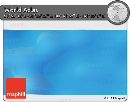 Physical 3D Map of the Area around 50° 39' 49" S, 141° 10' 30" E