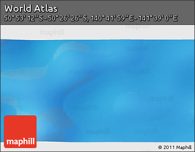 Physical 3D Map of the Area around 50° 39' 49" S, 141° 10' 30" E
