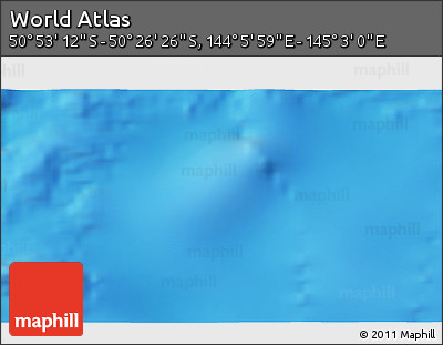 Physical 3D Map of the Area around 50° 39' 49" S, 144° 34' 29" E