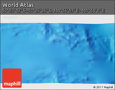 Shaded Relief 3D Map of the Area around 50° 39' 49" S, 145° 25' 30" E