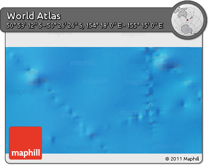 Physical 3D Map of the Area around 50° 39' 49" S, 154° 46' 30" E