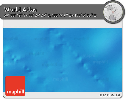 Physical 3D Map of the Area around 50° 39' 49" S, 155° 37' 30" E