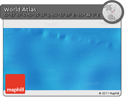 Physical 3D Map of the Area around 50° 39' 49" S, 157° 19' 29" E