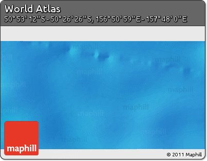 Physical 3D Map of the Area around 50° 39' 49" S, 157° 19' 29" E
