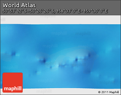 Physical 3D Map of the Area around 50° 39' 49" S, 159° 1' 30" E