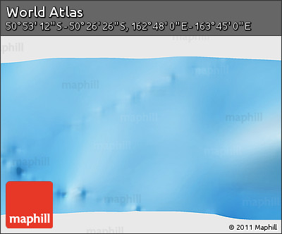 Physical 3D Map of the Area around 50° 39' 49" S, 163° 16' 30" E