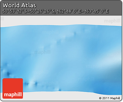 Physical 3D Map of the Area around 50° 39' 49" S, 163° 16' 30" E