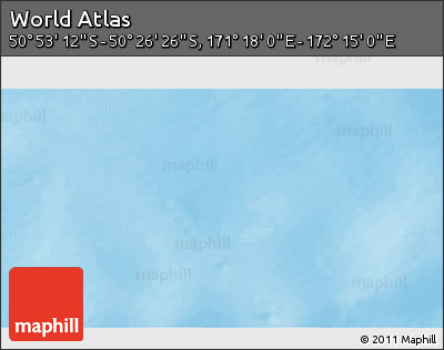 Physical 3D Map of the Area around 50° 39' 49" S, 171° 46' 30" E