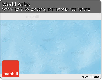 Physical 3D Map of the Area around 50° 39' 49" S, 171° 46' 30" E