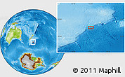 Physical Location Map of the area around 50° 39' 49" S, 176° 52' 30" E