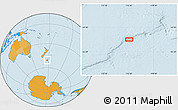 Political Location Map of the area around 50° 39' 49" S, 176° 52' 30" E