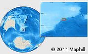 Shaded Relief Location Map of the area around 50° 39' 49" S, 176° 52' 30" E