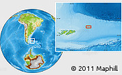 Physical Location Map of the area around 50° 39' 49" S, 55° 10' 29" W