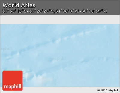 Physical 3D Map of the Area around 50° 39' 49" S, 61° 7' 30" W