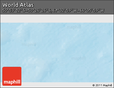 Physical 3D Map of the Area around 50° 39' 49" S, 67° 4' 29" W
